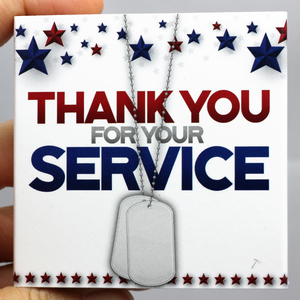 SilverTowne Natural Kraft Paper Gift Box with Thank You for Your Military Service Box Sleeve